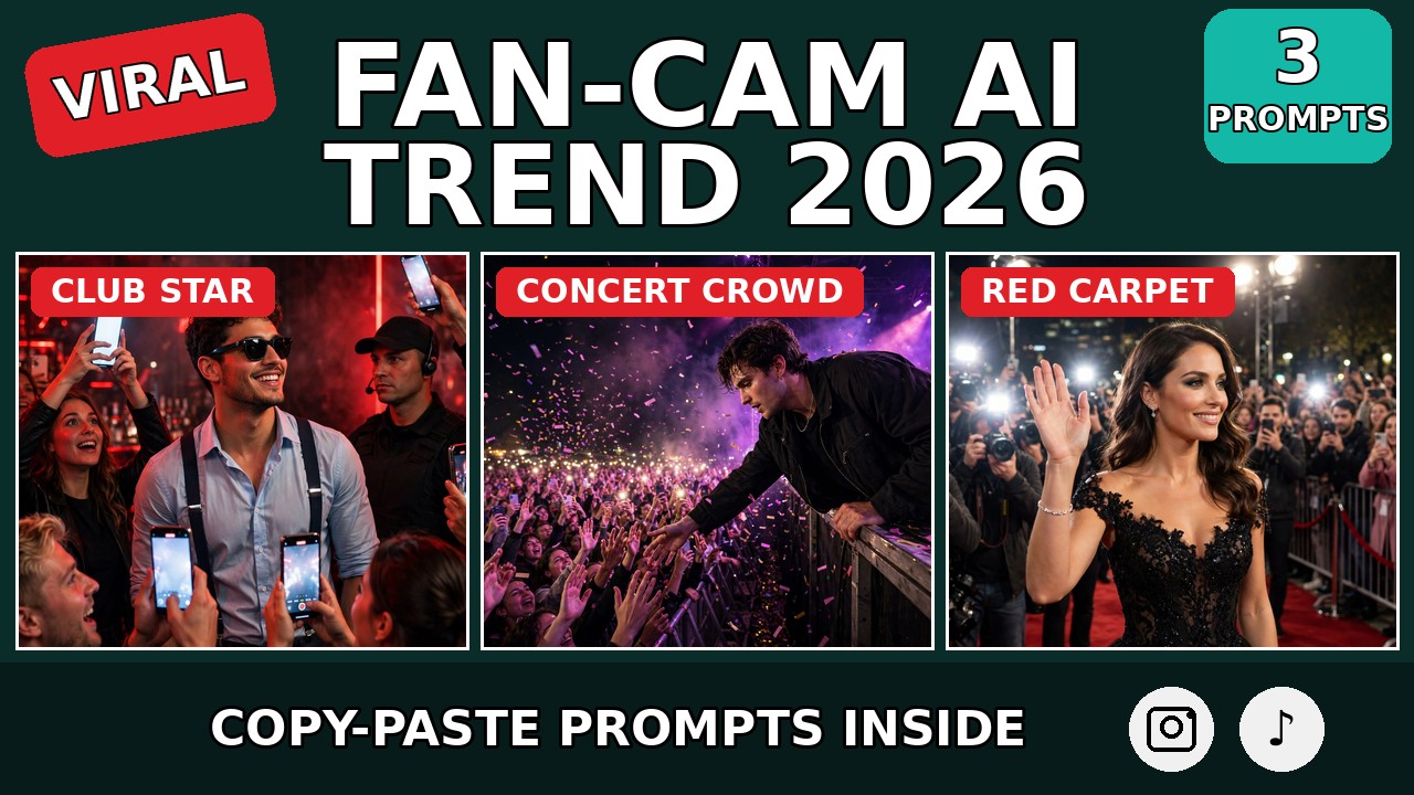 Red-lit nightclub fan-cam scene: a star in sunglasses and suspenders surrounded by cheering fans filming on their phones