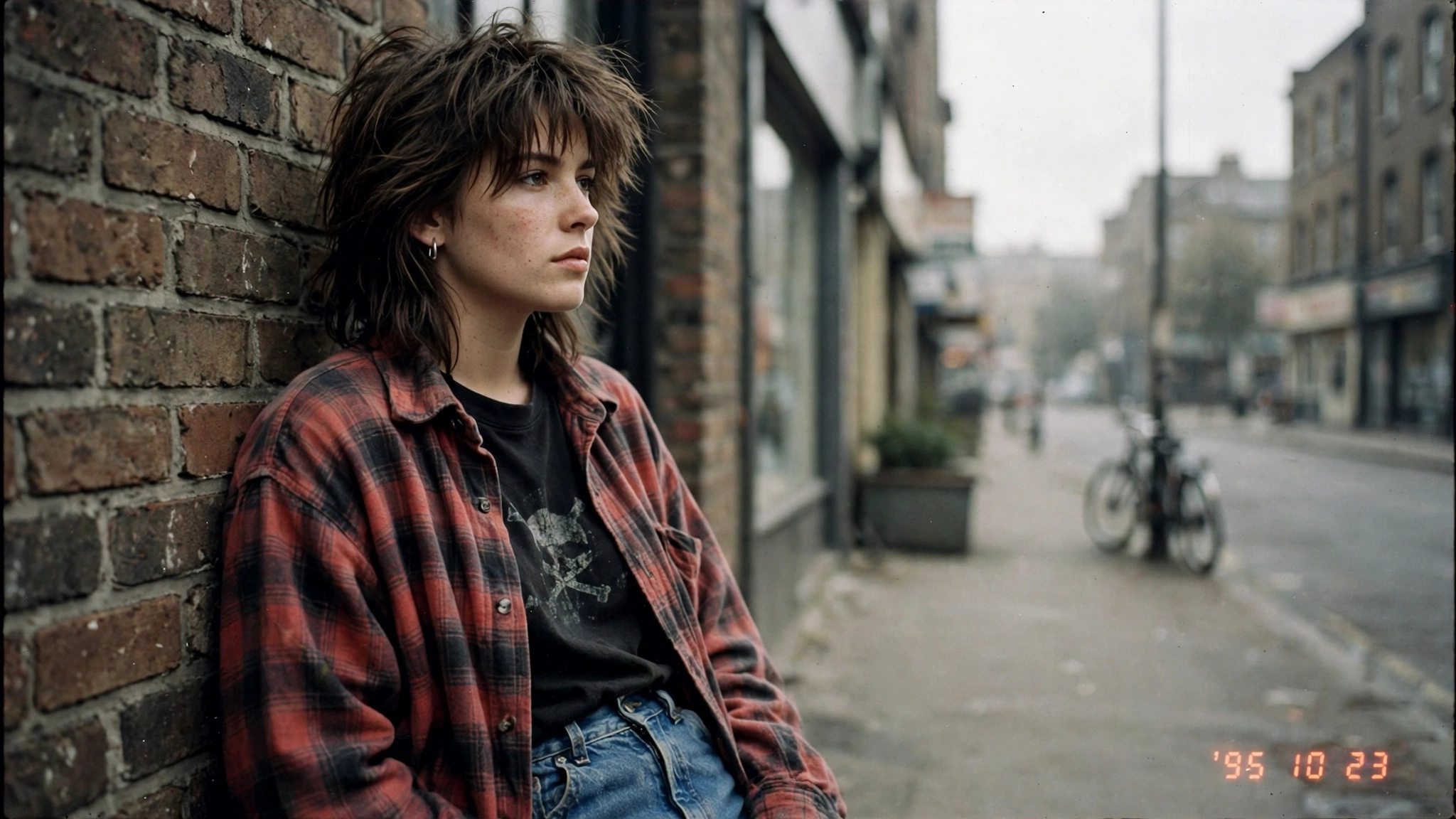 Retro AI photo trend 1990s grunge street portrait with 1995 date stamp